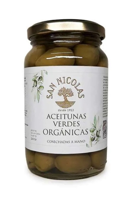 Aceitunas Verdes orgánicas "San Nicolas" 250gr