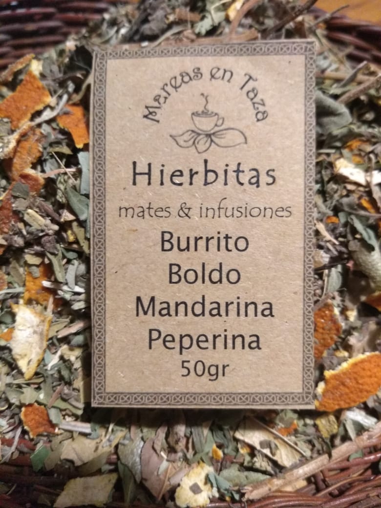 Imagen ilustrativa de Hierbas:Burrito,Boldo,Mandarina,Peperina 50grs "Mareas en taza"